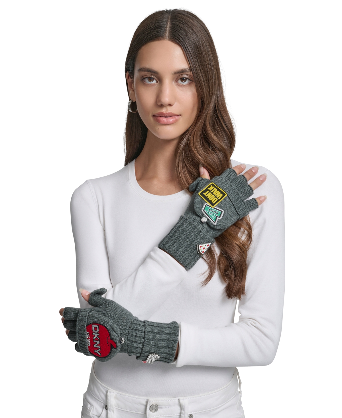 Dkny Women's Nyc Flip Top Gloves In Animal Print