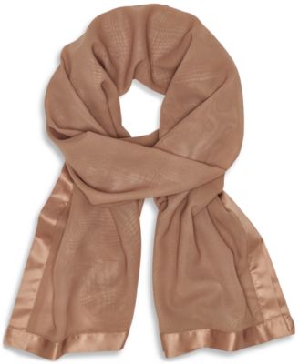 Elegant Satin-Trim Chiffon Evening Wrap