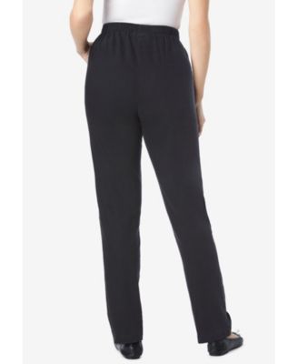 Women's Within Straight Leg Fineline Pull-On Stretch Denim Jeans