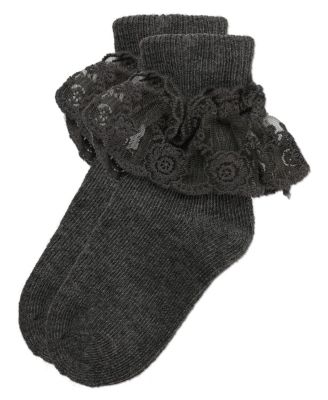 Girls' Layered Lace Cotton Blend Anklet Socks