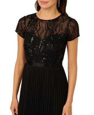 Petite Beaded Pleated Dress