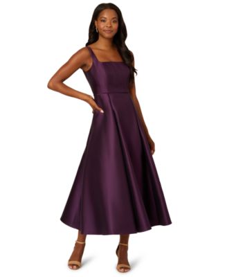 Petite Square-Neck Sleeveless Midi Dress