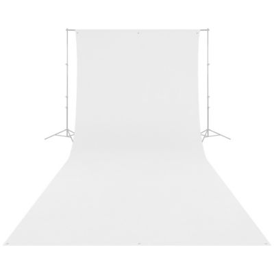 9x20 Feet Wrinkle Resistant Cotton Background, High-Key White - Bundle With Flashpoint 10' Background Support System