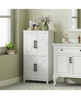 Bathroom Floor Cabinet with Ample Storage for Towels and Bathroom Essentials