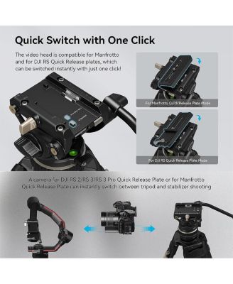 FreeBlazer AD-100 3-Section Heavy-Duty Carbon Fiber Tripod with Video Head