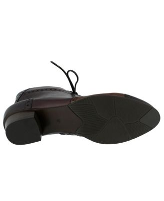 Heroic Colorblock Leather Bootie with Brogue Detailing and Inside Zipper