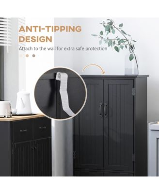 Freestanding Kitchen Storage Cabinet with Shelves for Pantry and Dining Room