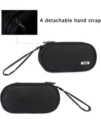 Black Travel Case for PS Vita & PSP - Double Compartment Protective Organizer Bag for PSV, Handheld Consoles & Accessories