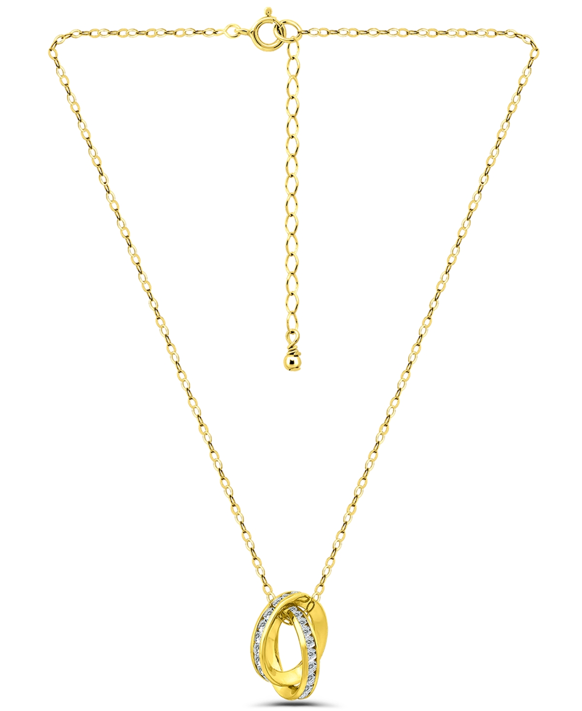 Giani Bernini Cubic Zirconia Interlocking Rolling Circles Necklace (2-1/2 Ct. T.w.) In 18k Gold Over Sterling Silv In Gold