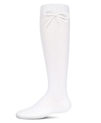 Big Girls Ribbed Bow Knee-High Socks