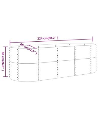 Garden Raised Bed Grey Powder-coated steel Large Durable