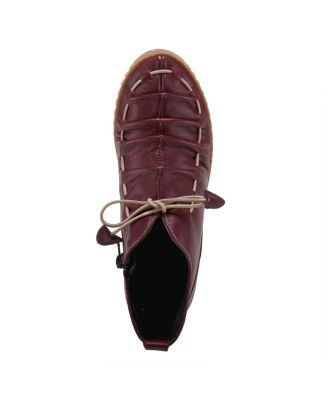 Nespea Premium Leather Slip-On Wedge with Elastic Vamp Tie and Removable Insole