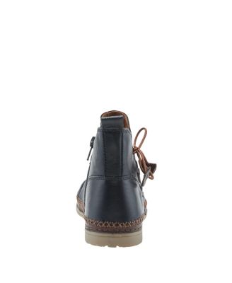 Pomeroy Leather Booties with Basketweave Toe and Lightweight Flexible Sole