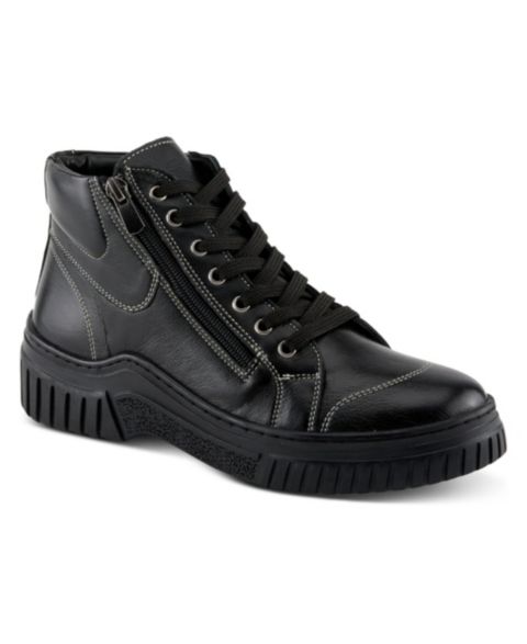 Женские кроссовки Spring Step Azura Loeva Leather High-Top Sneaker Boot with Removable Insole and Zipper Access, цвет: Чёрный