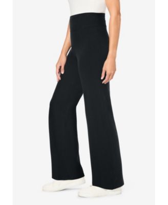 Women's Within Tall Stretch-Cotton Knit Pull-On Wide-Leg Leggings