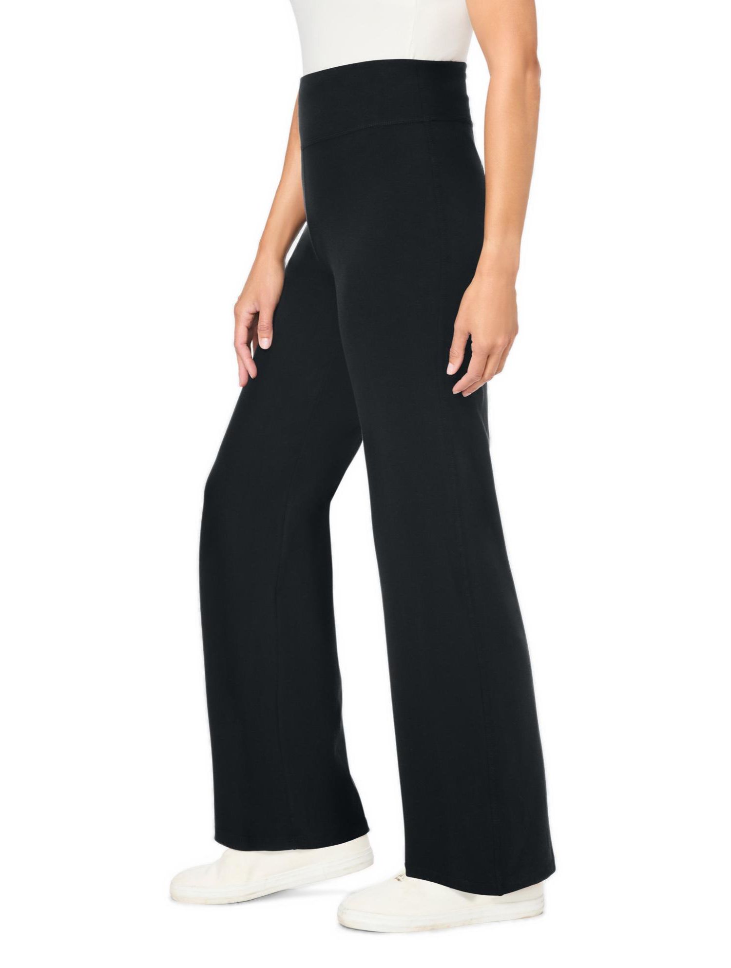 Women's Within Tall Stretch-Cotton Knit Pull-On Wide-Leg Leggings