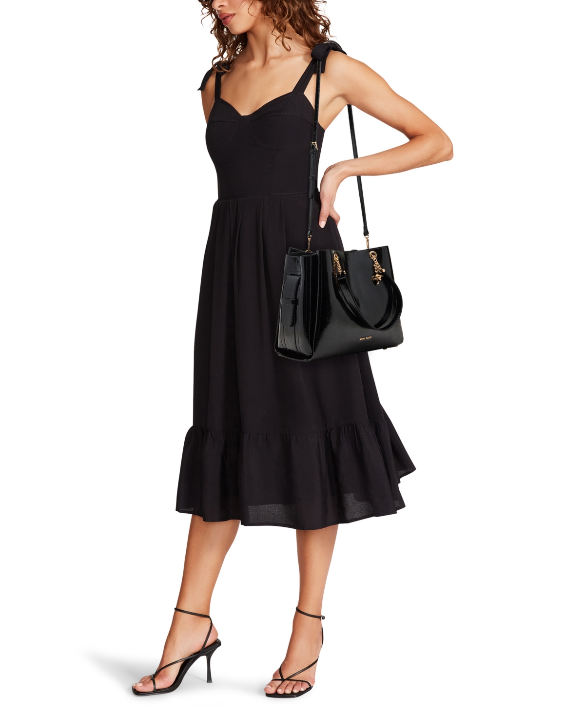 Anne Klein Medium Convertible Tote Bag In Black