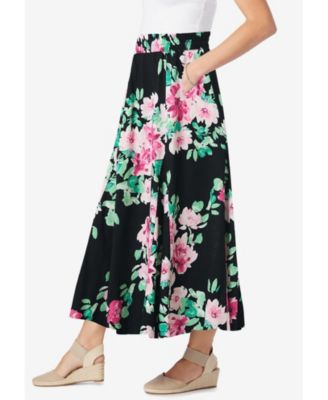 Plus Size Wide Elastic Waist Skirt