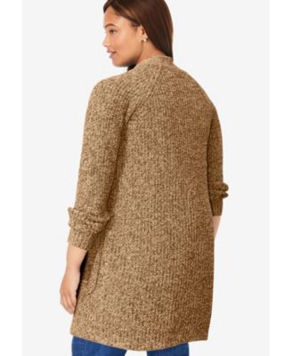 Plus Size Within Button-Front Shaker Cardigan