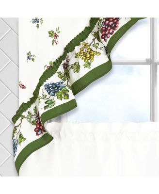 Napa Winery 3 Piece Rod Pocket Cafe Kitchen Curtain Tier & Swag Set
