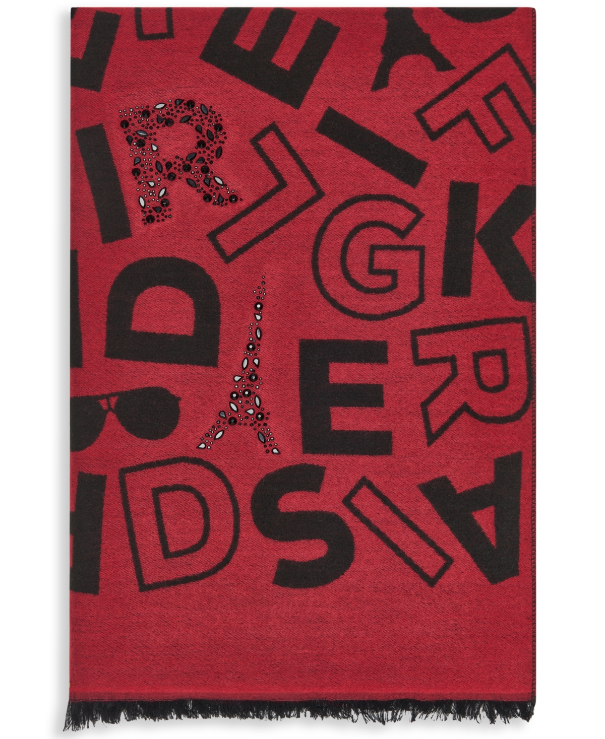 Karl Lagerfeld Paris Women's Jumble Block Letter Blanket Scarf