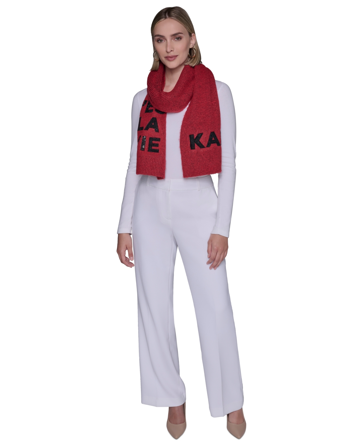 Karl Lagerfeld Women's C'est La Vie Scarf In Red