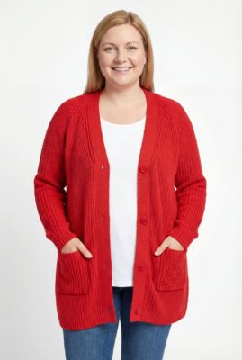 Plus Size Within Button-Front Shaker Cardigan