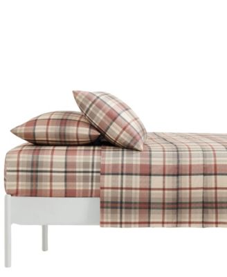 Highland Plaid Extra Deep Pocket 300-Thread Count 4-Pc. Sheet Set, King