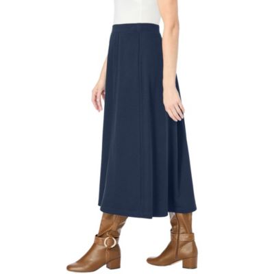 Plus Size Ponte Knit A-Line Skirt