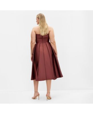 Plus Size Tiffany Strapless Midi Dress