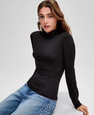 Women's Mock-Neck Jersey Long-Sleeve Top, Macy's Exclusive