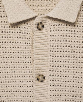 Men's Openwork Knitted Shirt