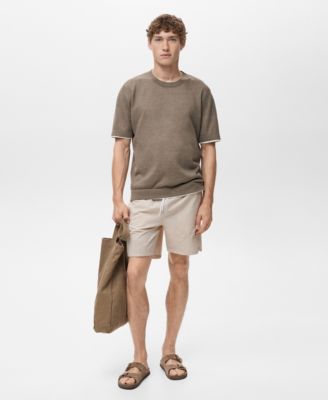 MANGO - Men's Seersucker Swimming Trunks
