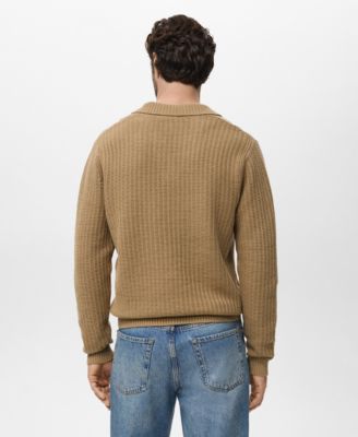 Men's Knitted Structured Polo Sweater