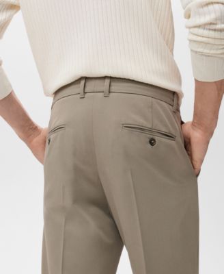 Men's Pleated Slim-Fit Pants