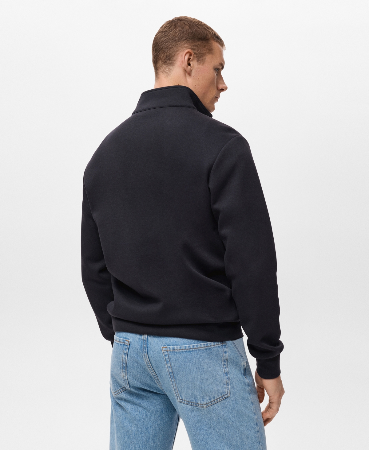 Mango Men's Regular-fit Cotton Sweatshirt In Blue