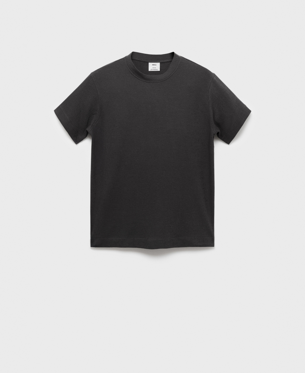 Mango Men's Textured Cotton T-shirt In Gray
