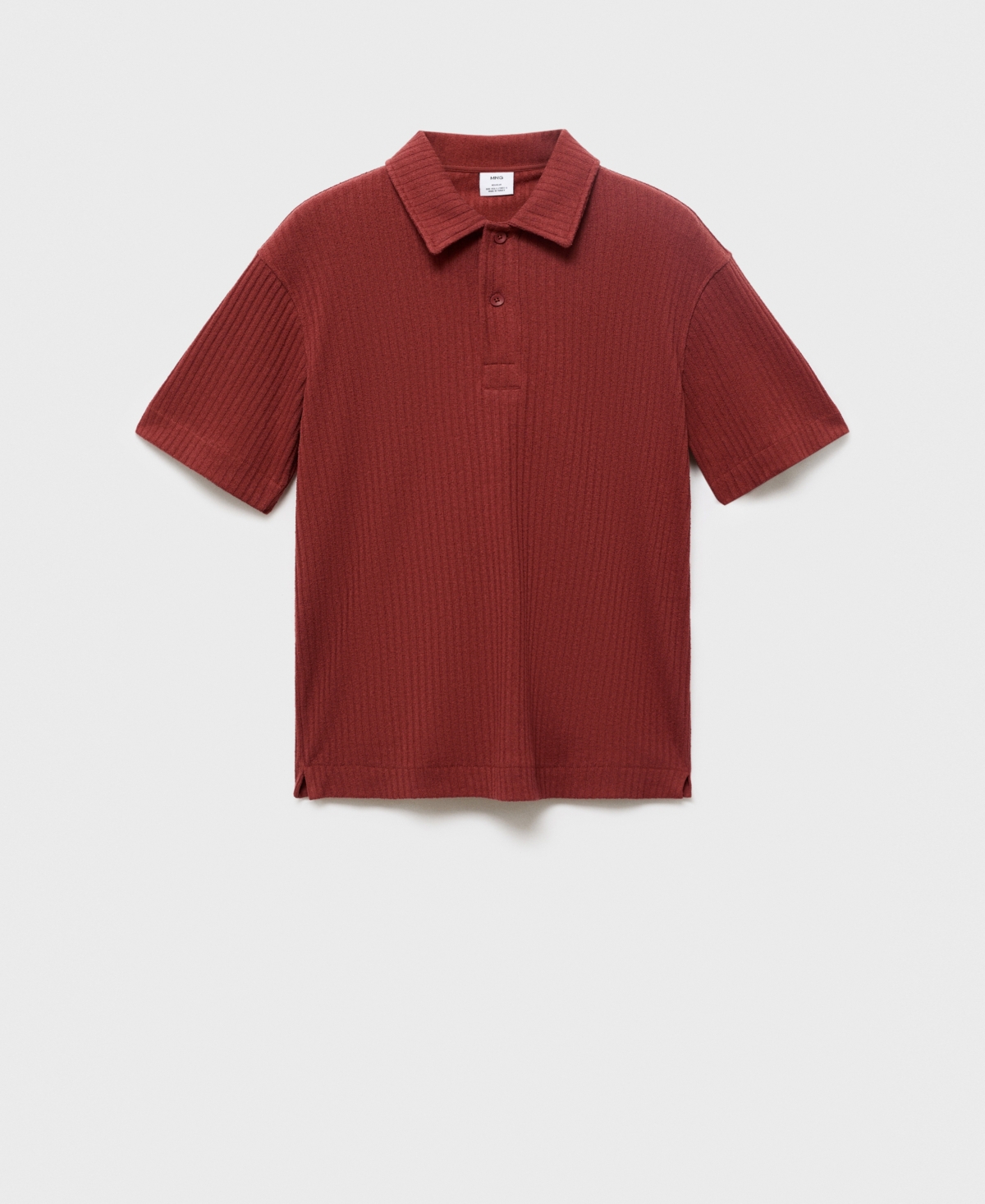 Mango Men's Textured Knitted Polo Shirt In Brown