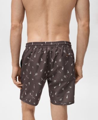 Men's Sailboat Print Swimsuit