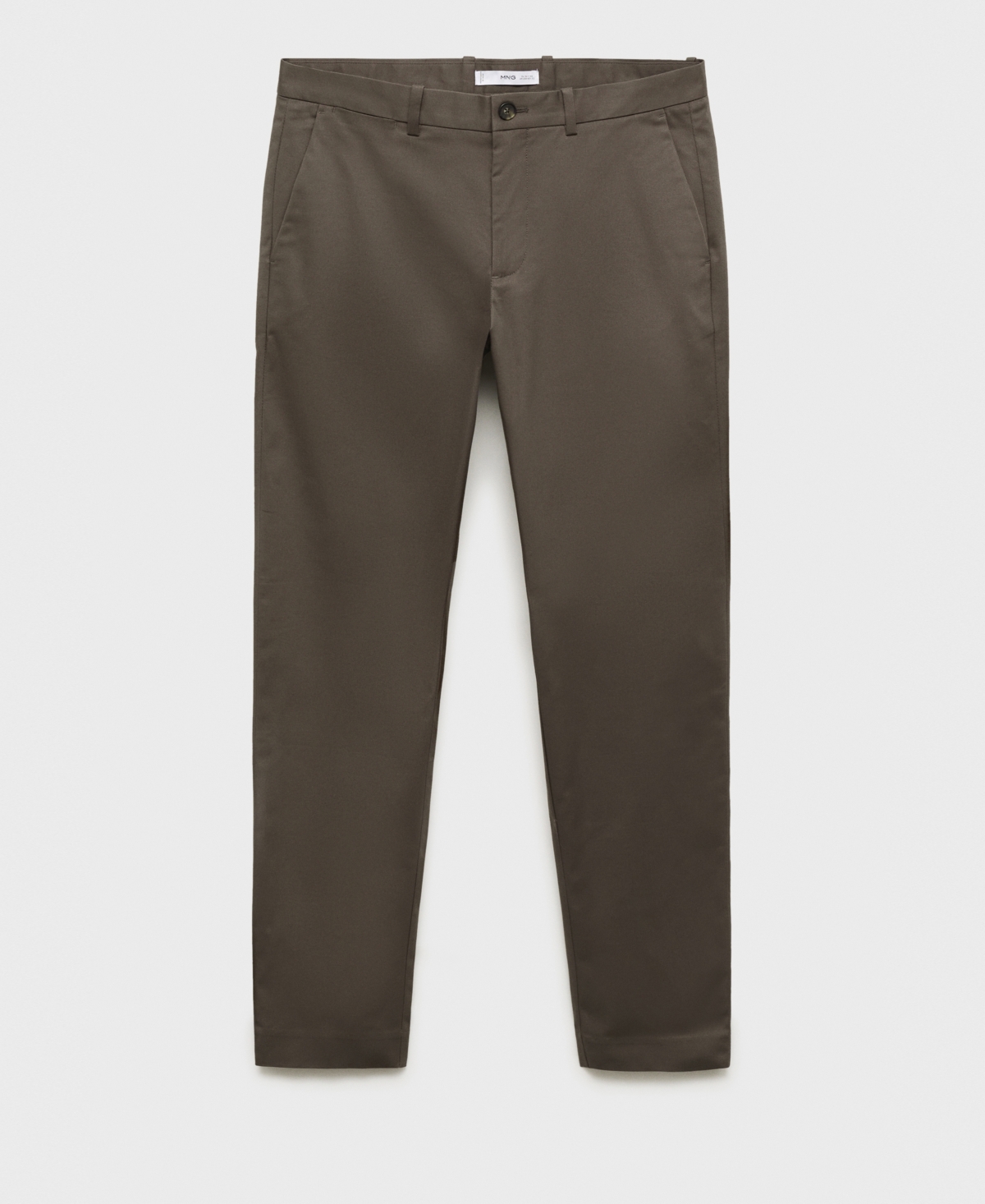 Mango Dublino Slim Fit Flat Front Stretch Stretch Chinos In Brown