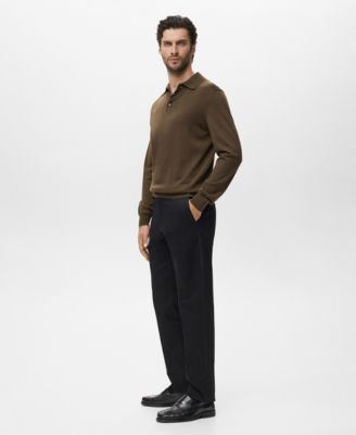 Men's Wool Knitted Polo Sweater