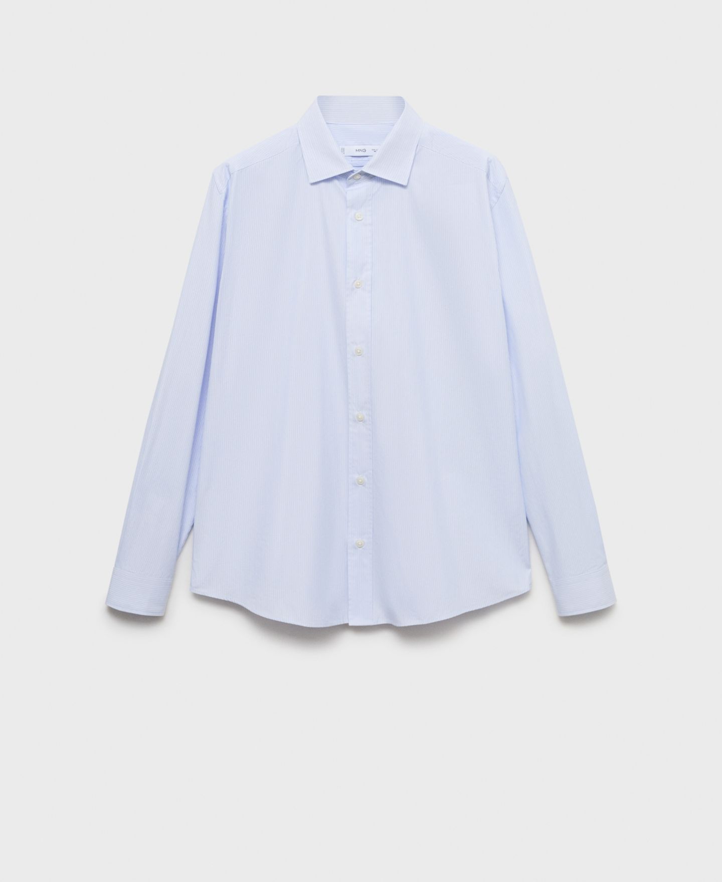 Мужская рубашка Mango Regular Fit Striped Cotton, цвет: Белый — фото 2