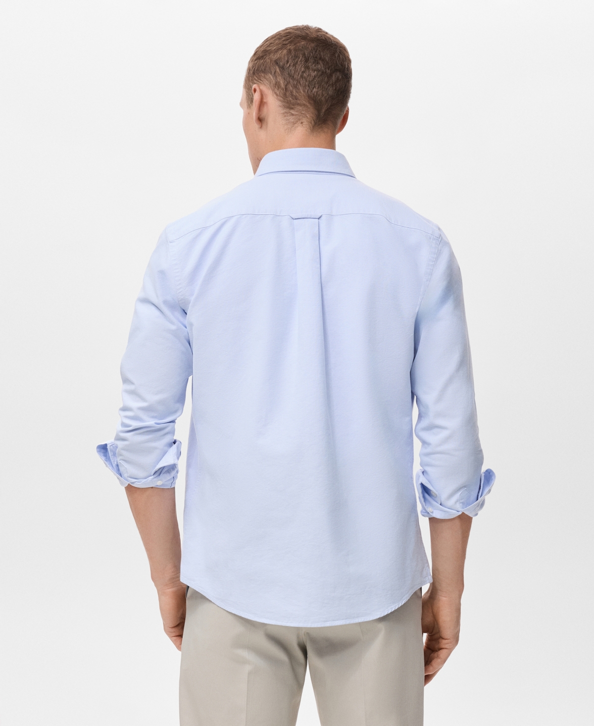 Mango Men's Cotton Oxford Shirt In Blue