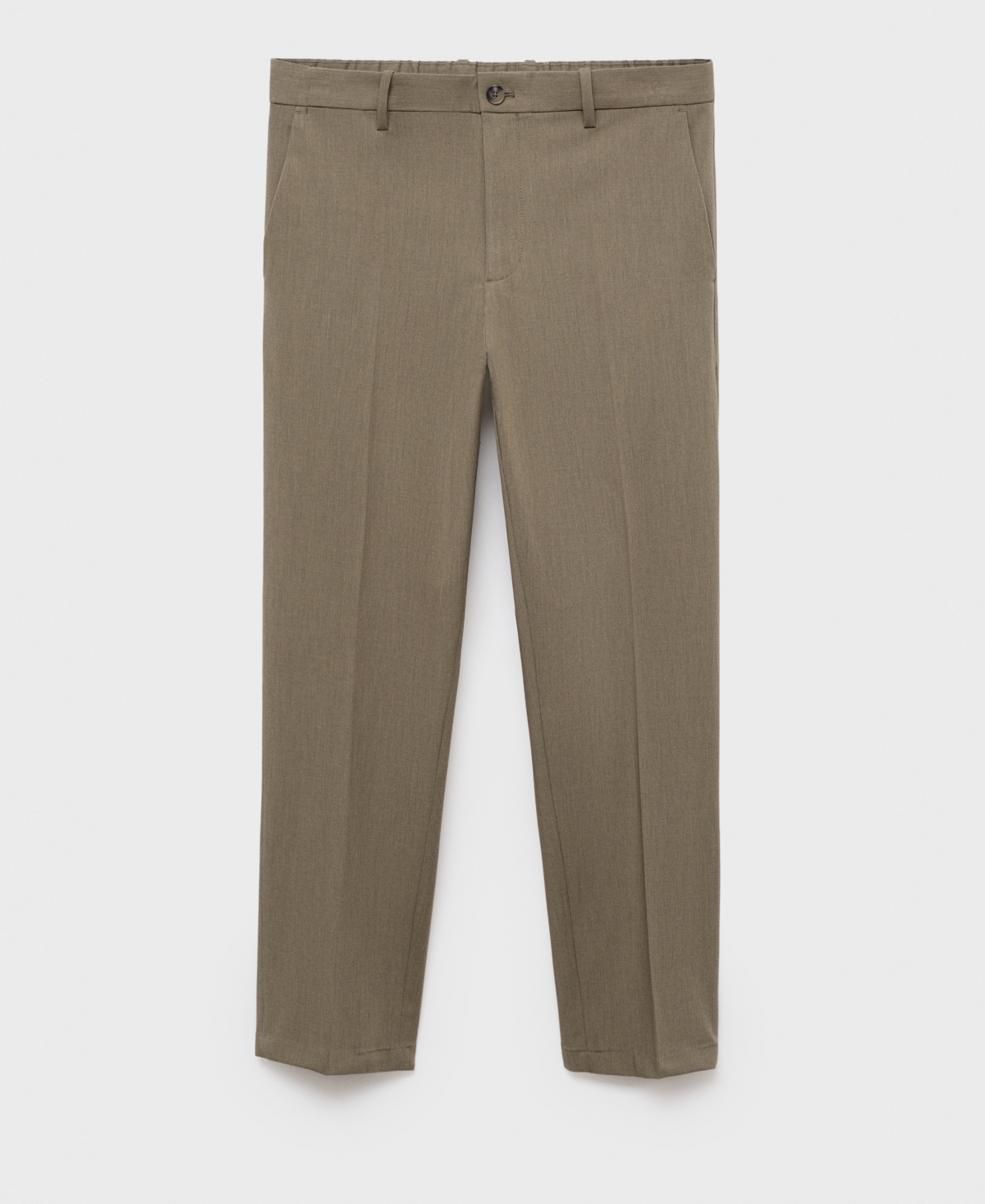 Mango Bologna Slim Fit Stretch Pants In Brown
