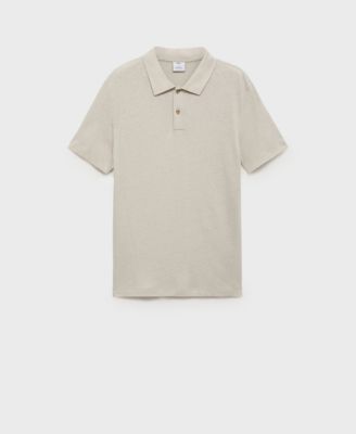 Men's Linen Blend Slim Fit Polo Shirt