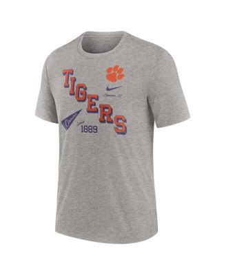 Men's Heather Gray Clemson Tigers Blitz Roll Call Tri-Blend T-Shirt