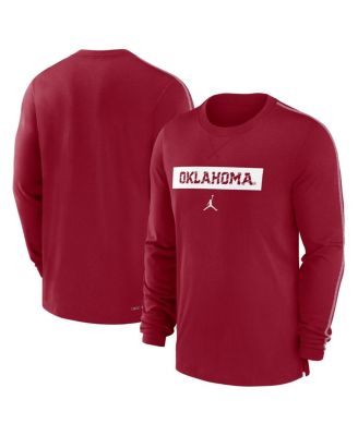 Jordan - Men's Crimson Oklahoma Sooners 2024 Sideline Player Tri-Blend Performance Long Sleeve T-Shirt