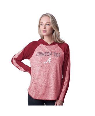 G-III 4Her by Carl Banks - Women's Crimson Alabama Crimson Tide Underdog Bling Raglan Long Sleeve Hoodie T-Shirt