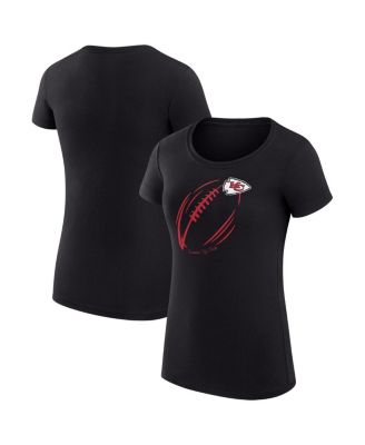 G-III 4Her by Carl Banks - Women's Black Kansas City Chiefs Super-Slim Fit Lightweight Subtle Football T-Shirt