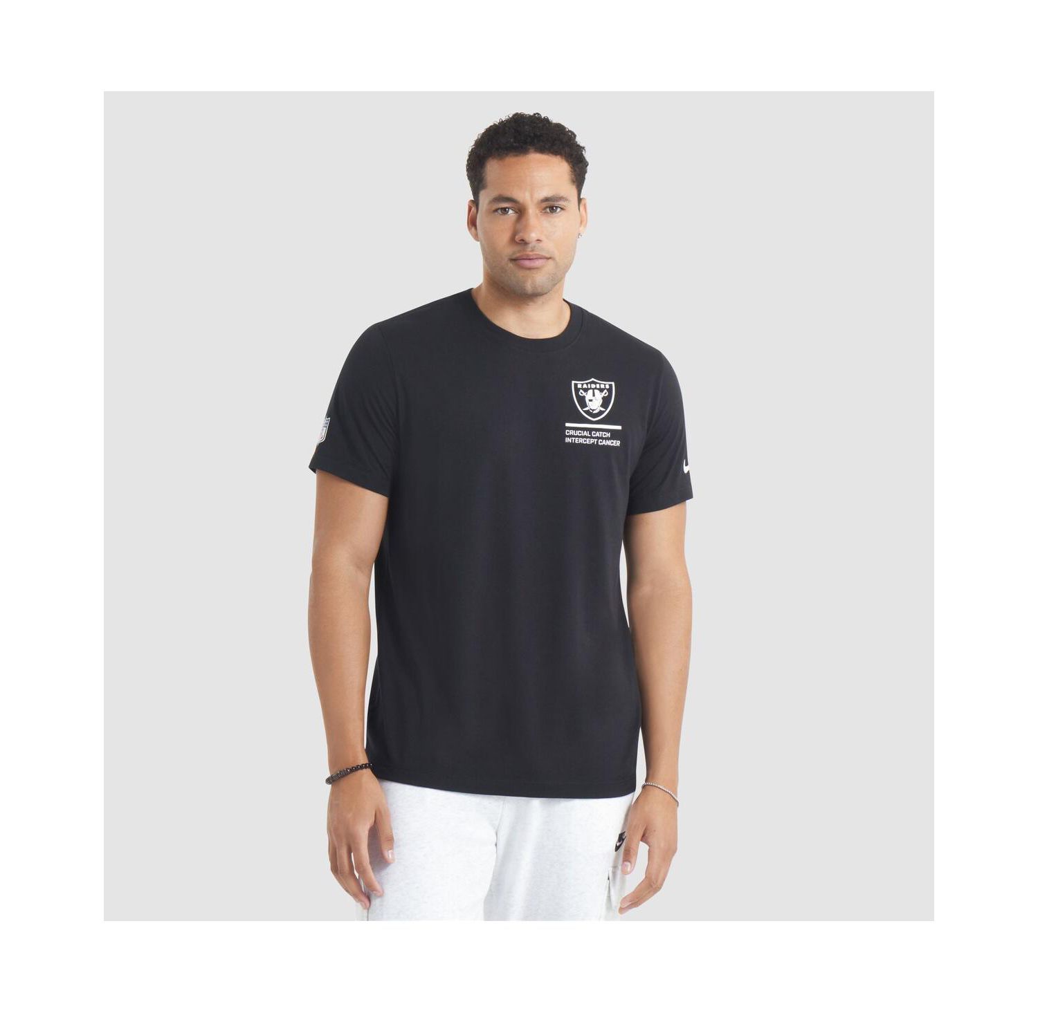 Men's Black Las Vegas Raiders 2025 NFL Crucial Catch Tri-Blend Dri-FIT T-Shirt